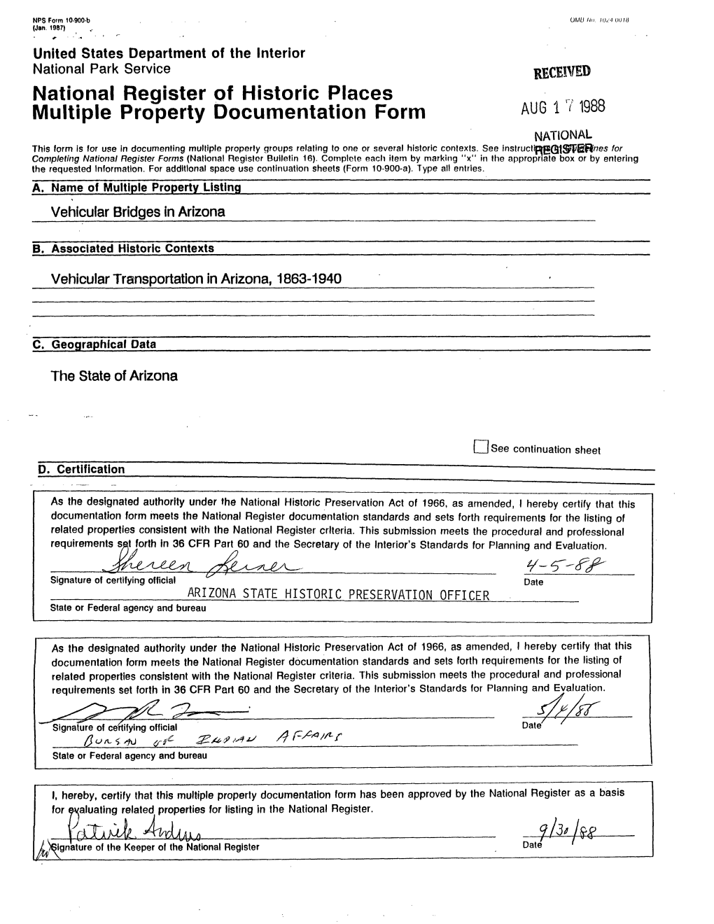 National Register of Historic Places Multiple Property Documentation