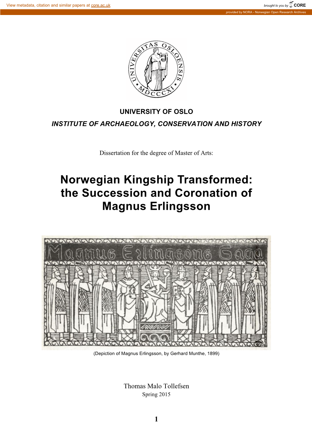 The Succession and Coronation of Magnus Erlingsson