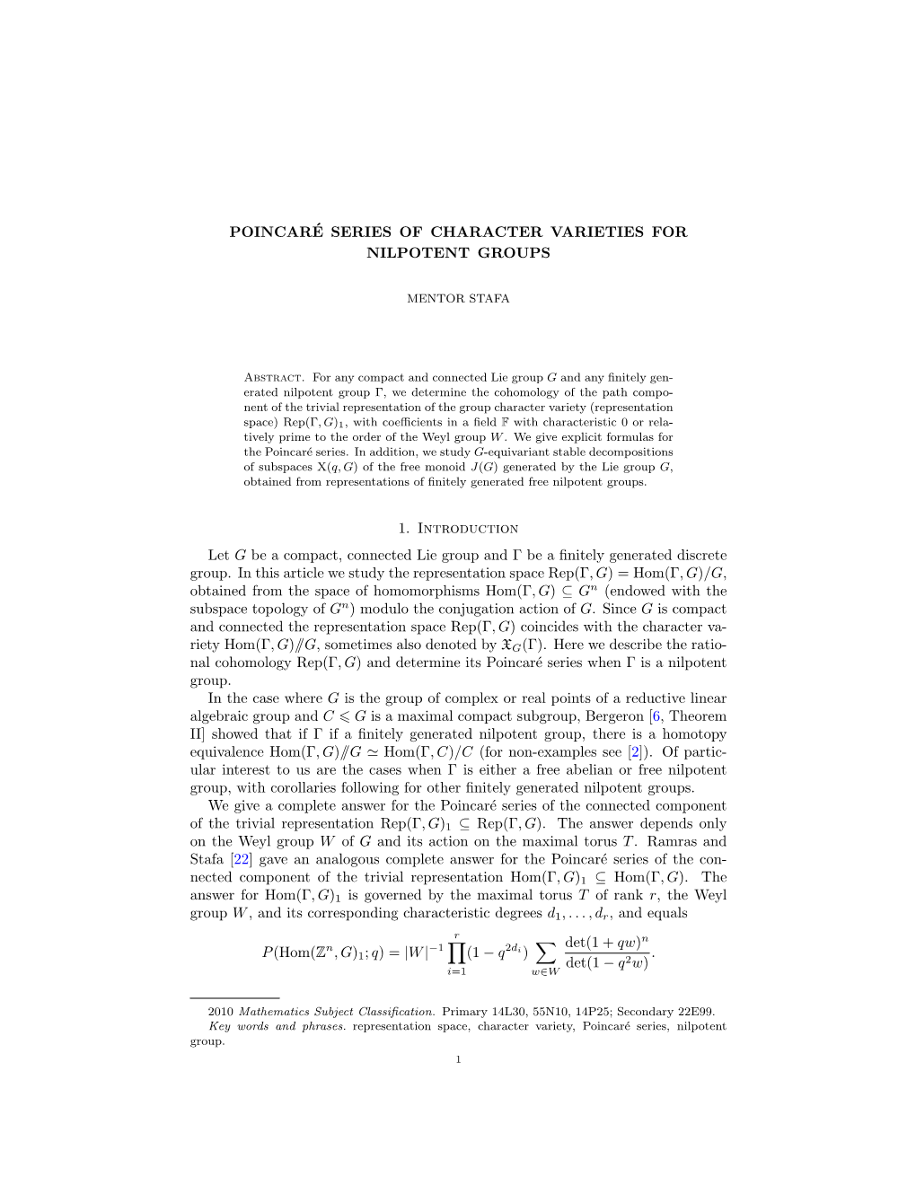 Poincaré Series of Character Varieties for Nilpotent