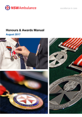 Honours & Awards Manual