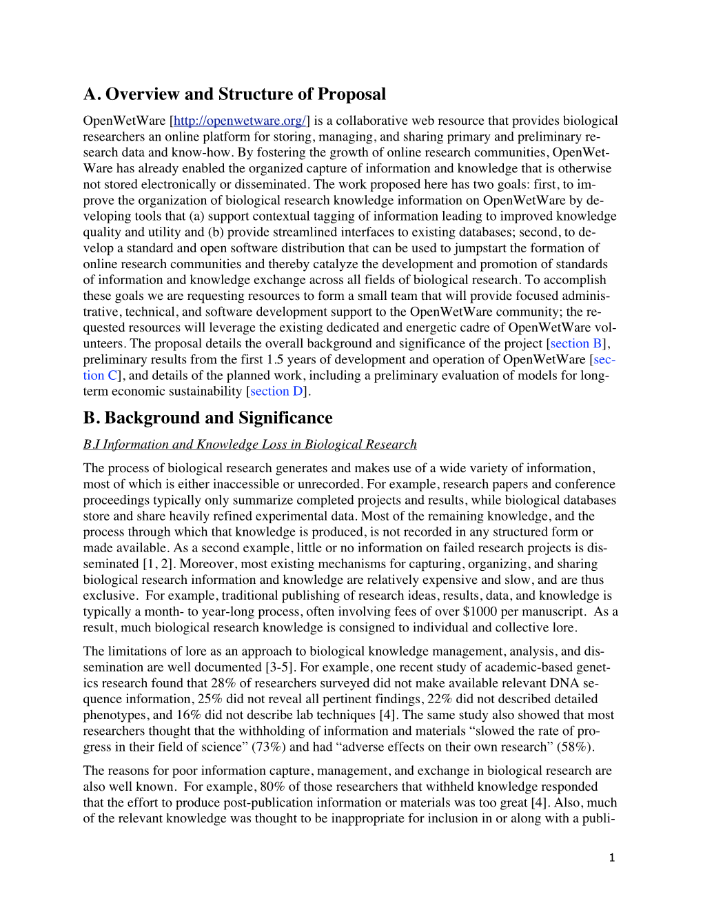 A. Overview And Structure Of Proposal B. Background And Significance ...