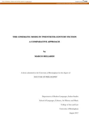The Cinematic Mode in Twentieth-Century Fiction A