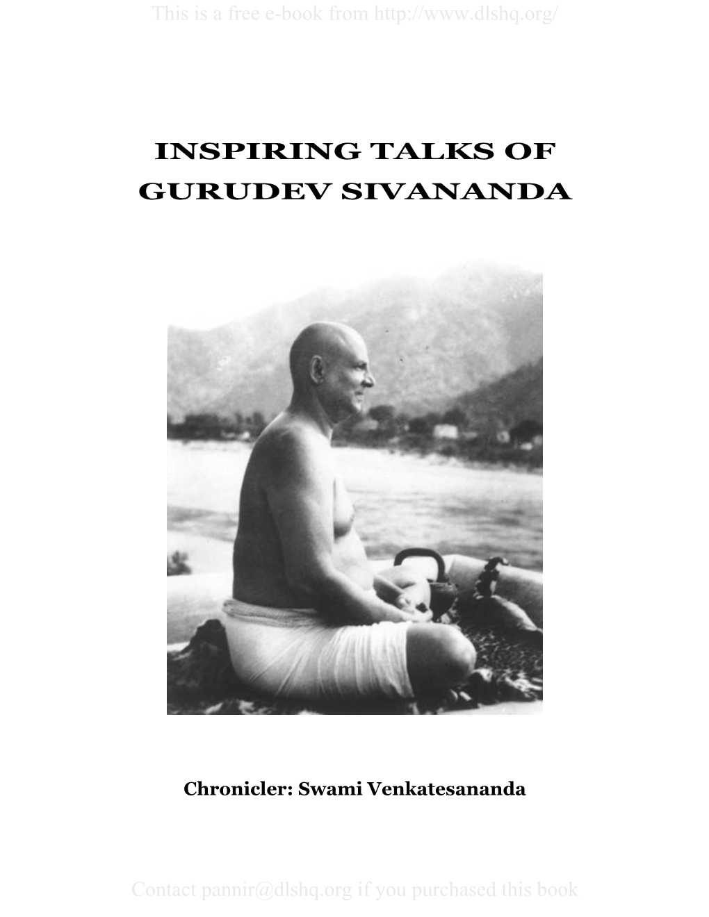 Inspiring Talks of Gurudev Sivananda