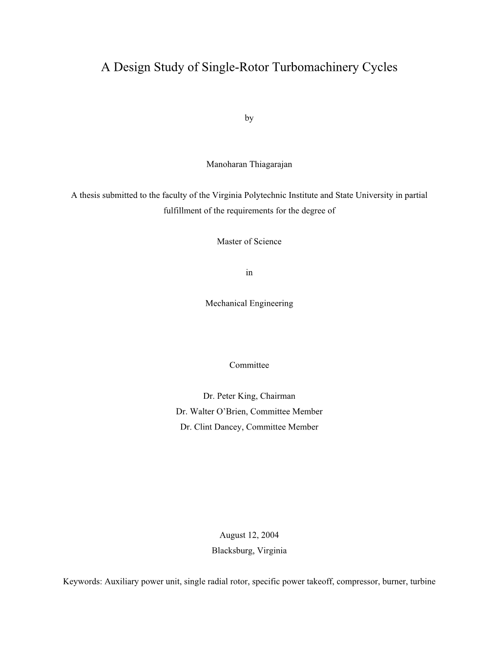 A Design Study of Single-Rotor Turbomachinery Cycles