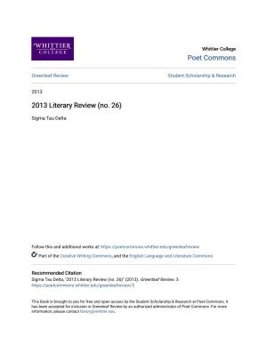 2013 Literary Review (No. 26)
