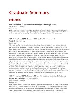Graduate Seminars