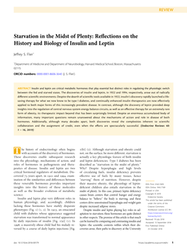 Reflections on the History and Biology of Insulin and Leptin