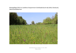 Biotoppflege 2013 Im Landkreis Vorpommern Greifswald Durch Das Stalu Stralsund, Naturschutzdezernat