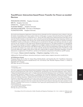 Touchpower: Interaction-Based Power Transfer for Power-As-Needed Devices