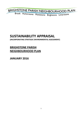 Brading Neighbourhood Plan- Sustainability Appraisal