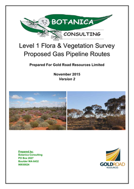 Level 1 Flora & Vegetation Survey Proposed Gas Pipeline Routes