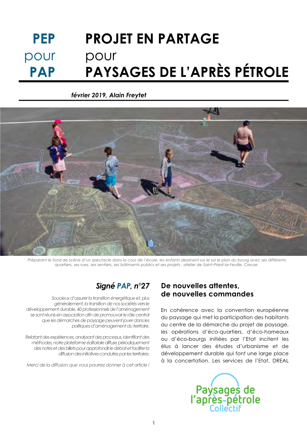 Projet En Partage Pour Paysages De L'après Pétrole Pep Pour