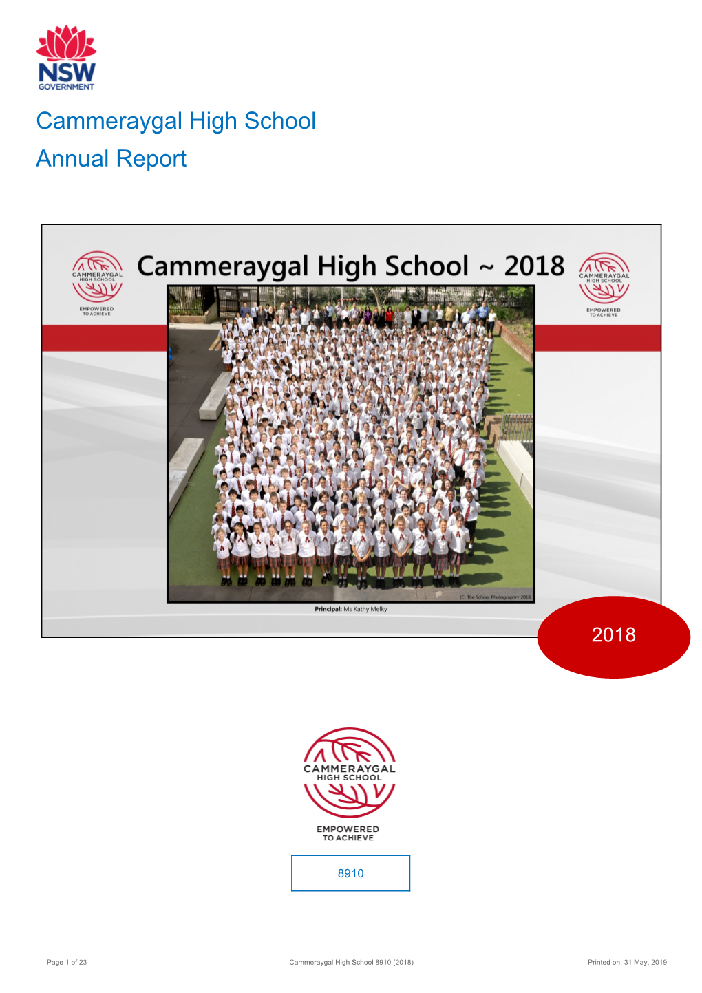 2018 Cammeraygal High School Annual Report