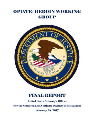 Opiate/ Heroin Working Group Final Report