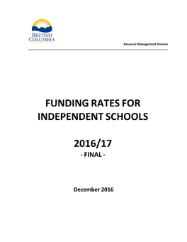 Independent School Funding Guide for British Columbia