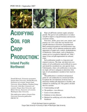 Acidifying Soil for Crop Production