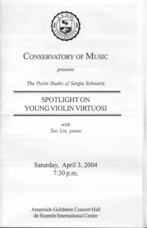 From the Violin Studio of Sergiu Schwartz