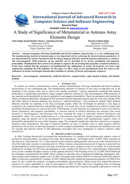A Study of Significance of Metamaterial in Antenna Array