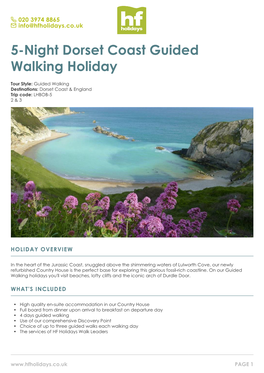 5-Night Dorset Coast Guided Walking Holiday