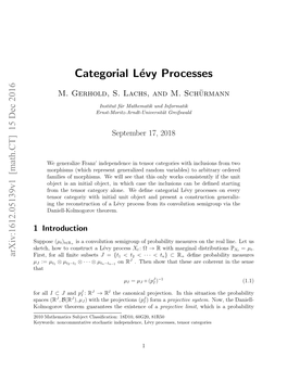 Categorial Lévy Processes