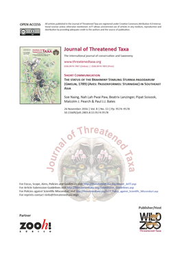 Journalofthreatenedtaxa