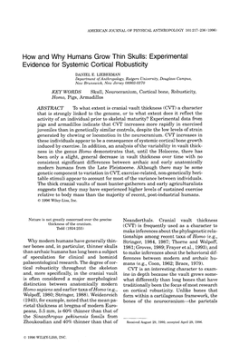 How and Why Humans Grow Thin Skulls: Experimental Evidence for Systemic Cortical Robusticity