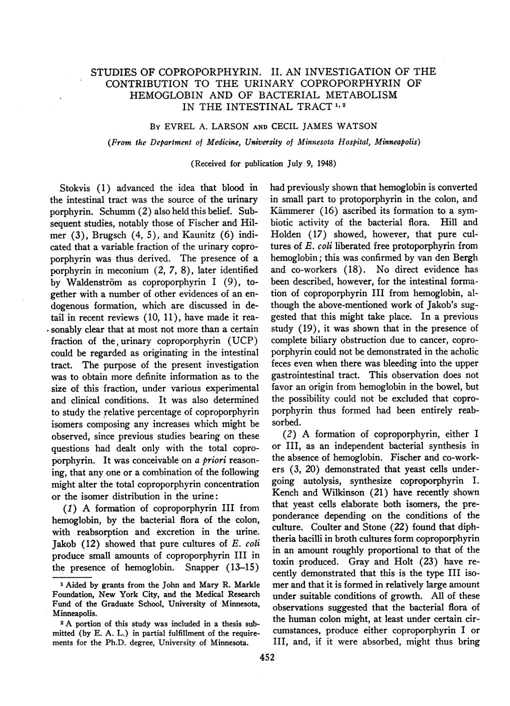 Studies of Coproporphyrin. Ii. an Investigation of The