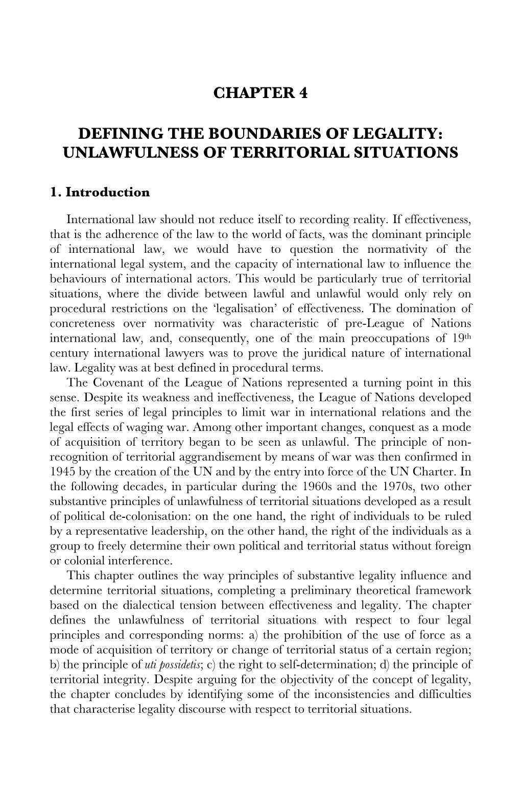 Unlawfulness of Territorial Situations