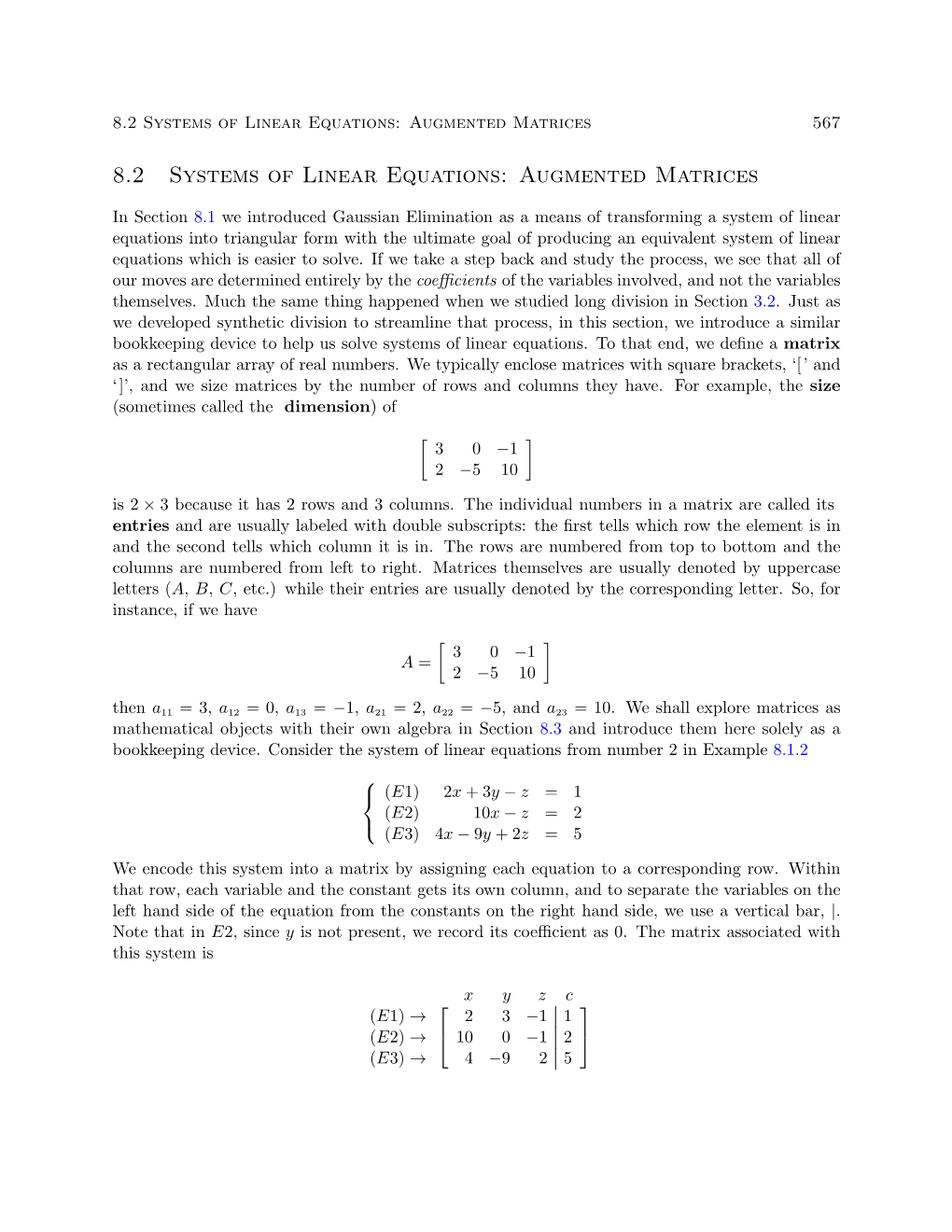 Augmented Matrices 567