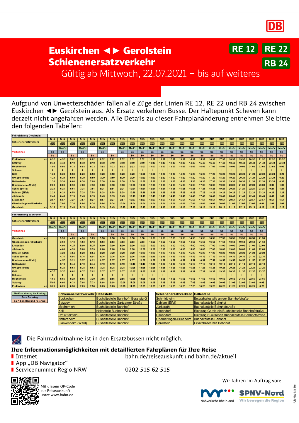 Euskirchen Gerolstein Schienenersatzverkehr Gültig Ab