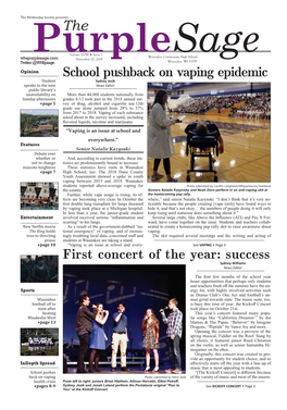 School Pushback on Vaping Epidemic First Concert of the Year: Success