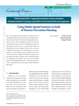 Using Mobile Spatial Statistics in Field of Disaster Prevention Planning