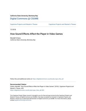 How Sound Effects Affect the Player in Video Games