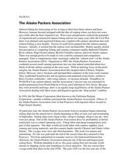 The Alaska Packers Association