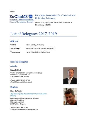 Euchems DCTC Delegates