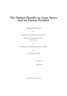 Spinors on Loop Space