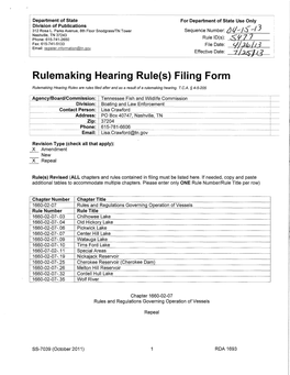 13 Rulemaking Hearing Rule(S) Filing Form