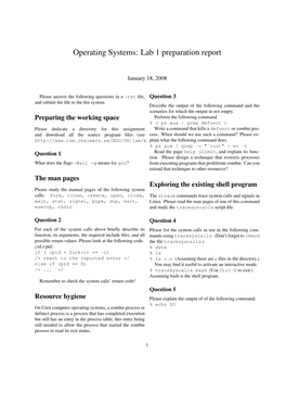 Operating Systems: Lab 1 Preparation Report