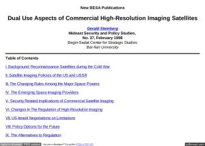 Dual Use Aspects of Commercial High-Resolution Imaging Satellites