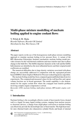 Multi-Phase Mixture Modelling of Nucleate Boiling Applied to Engine Coolant ﬂows