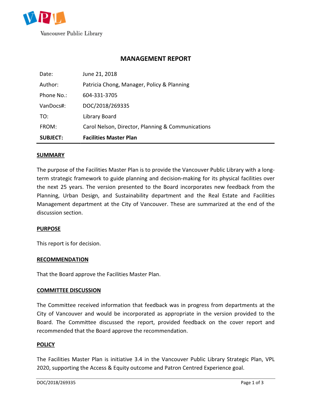 Management Report