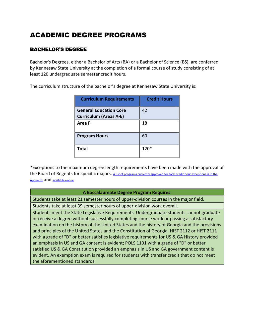 Academic Degree Programs