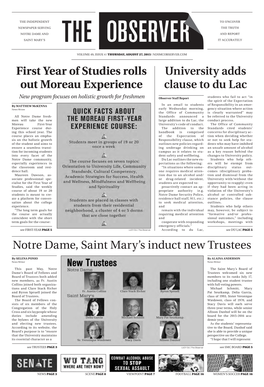 First Year of Studies Rolls out Moreau Experience University Adds