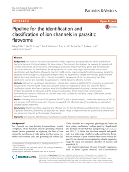 Pipeline for the Identification and Classification of Ion Channels in Parasitic Flatworms Bahiyah Nor1†, Neil D