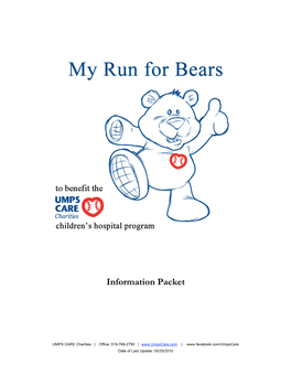 My Run for Bears Information Packet