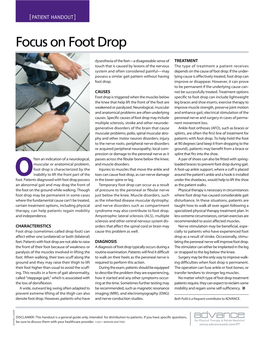 Focus on Foot Drop