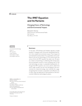 The IPAT Equation and Its Variants