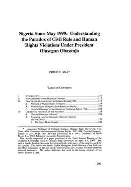 Understanding the Paradox of Civil Rule and Human Rights Violations Under President Olusegun Obasanjo