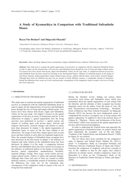 A Study of Kyomachiya in Comparison with Traditional Safranbolu House