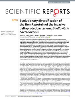 Evolutionary Diversification of the Romr Protein of the Invasive